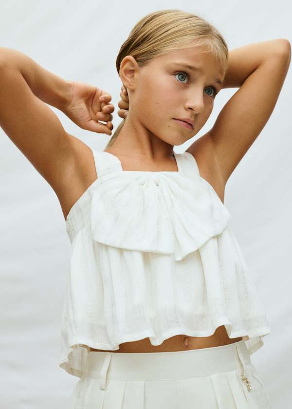 Smocked Tank with Lurex Thread Detail