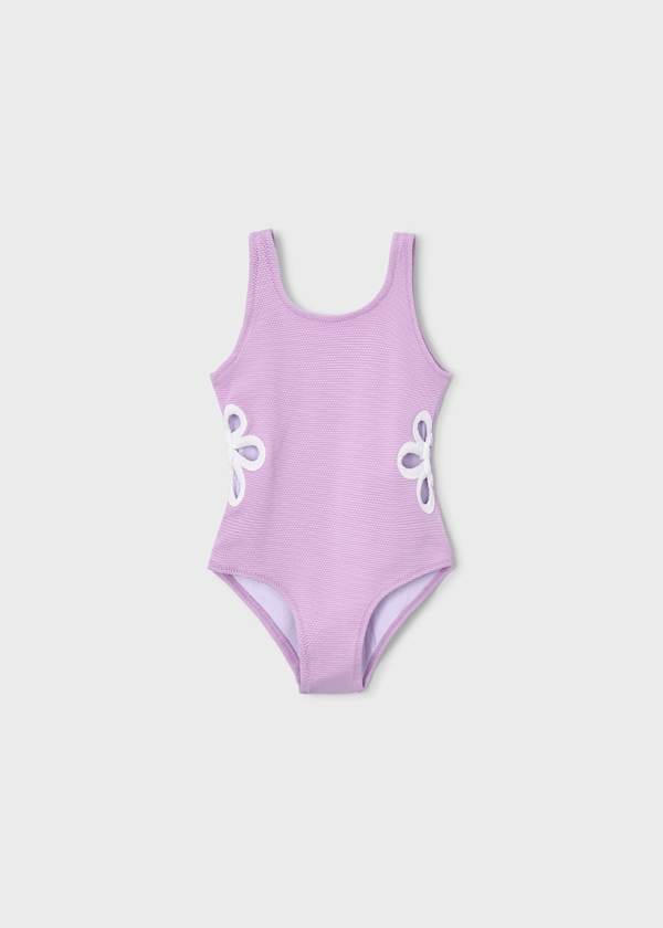 Floral Cut Out Swimsuit in Lilac