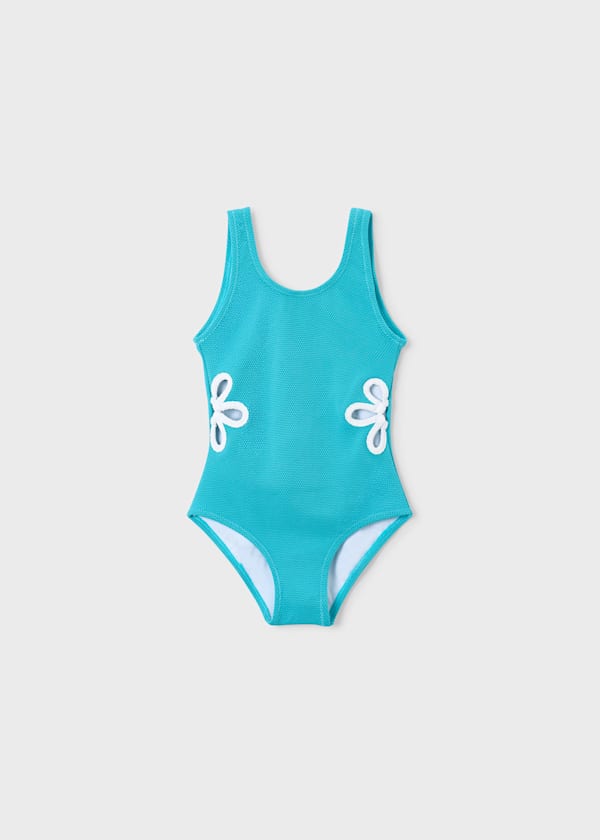 Floral Cut Out Swimsuit in Pacific