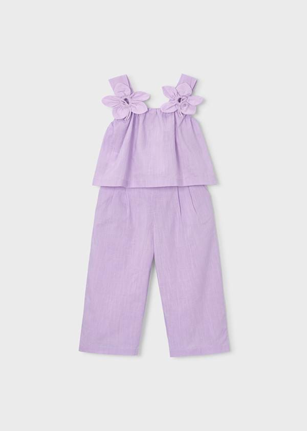 Mayoral Usa Inc Flower Applique Top & Pants Set in Mauve - Little Miss Muffin Children & Home