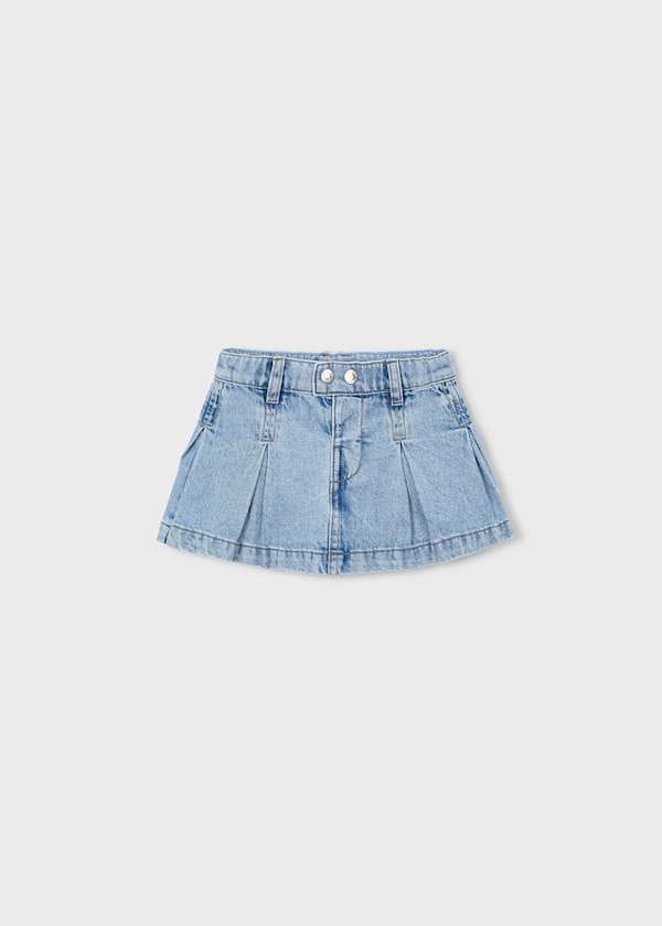 Mayoral Usa Inc Pleated Denim Skort in Light Denim - Little Miss Muffin Children & Home