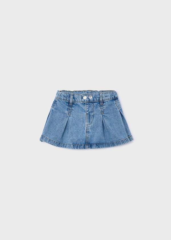 Mayoral Usa Inc Pleated Denim Skort in Medium Denim - Little Miss Muffin Children & Home