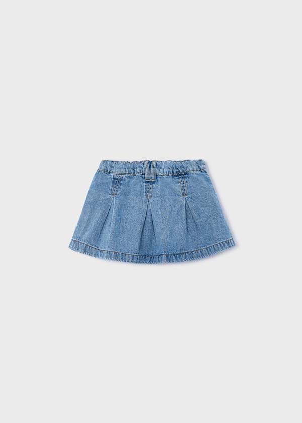 Mayoral Usa Inc Pleated Denim Skort in Medium Denim - Little Miss Muffin Children & Home