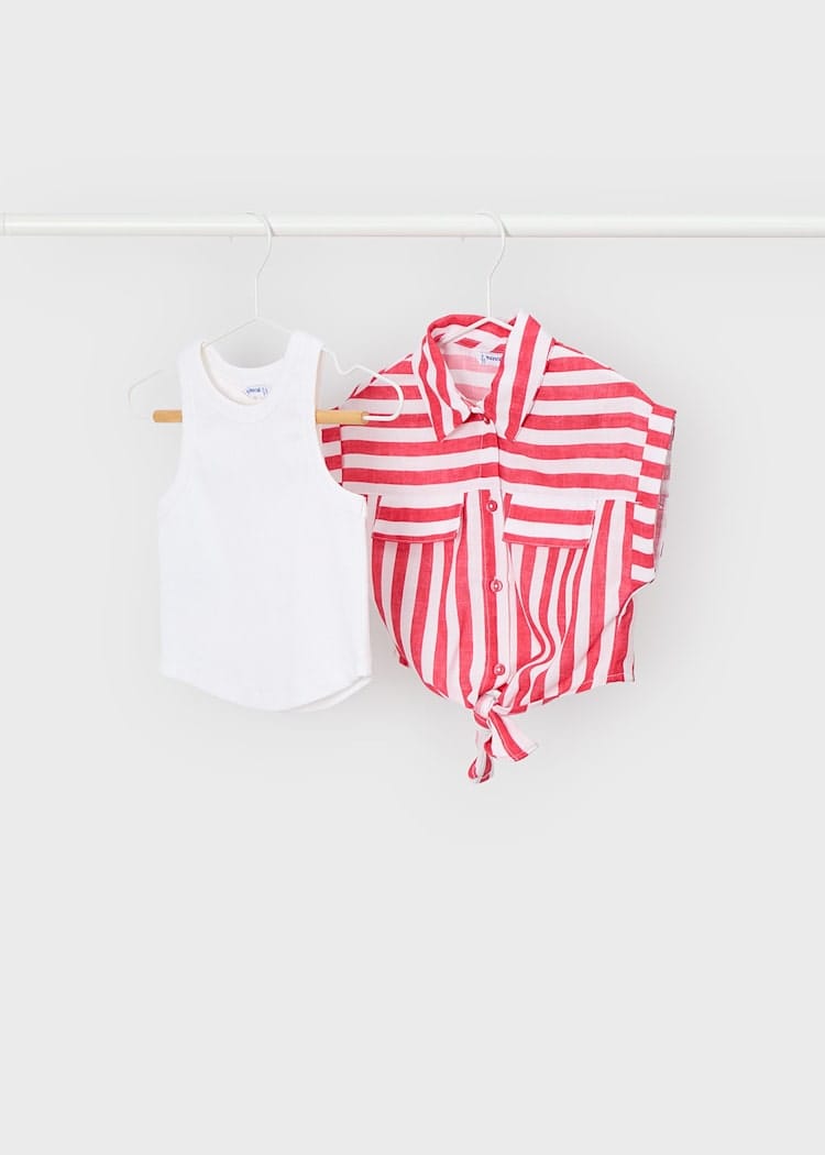 Striped Button Up Top & Tank Set