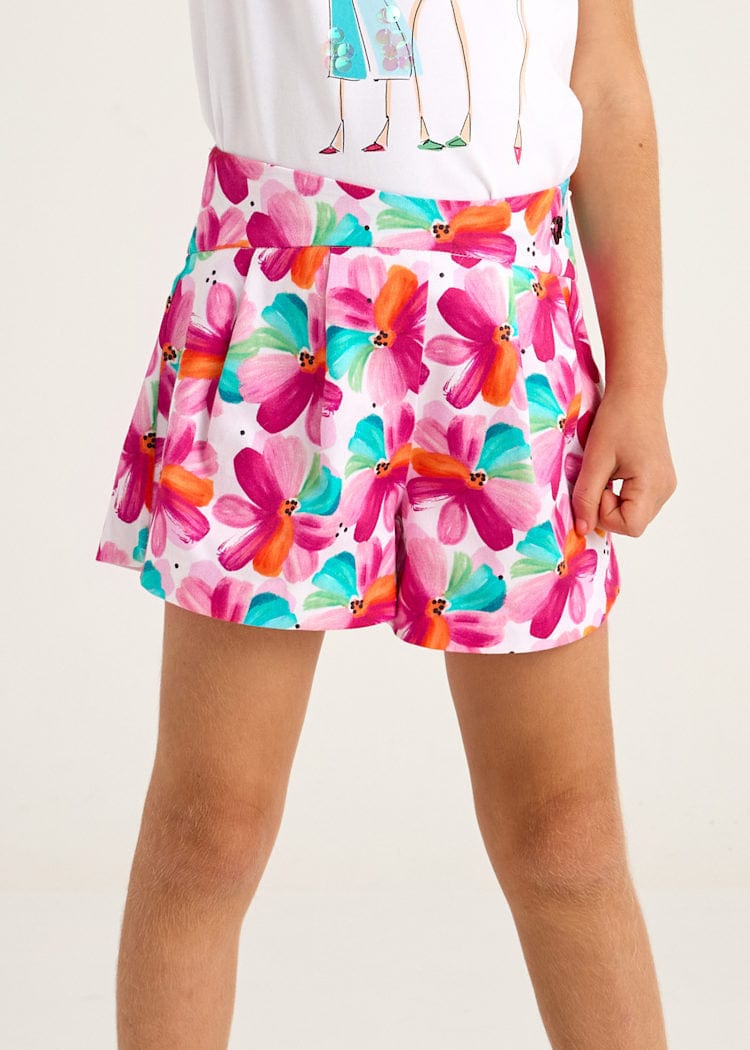 Mayoral Usa Inc Mayoral Floral Printed Shorts in Magenta - Little Miss Muffin Children & Home