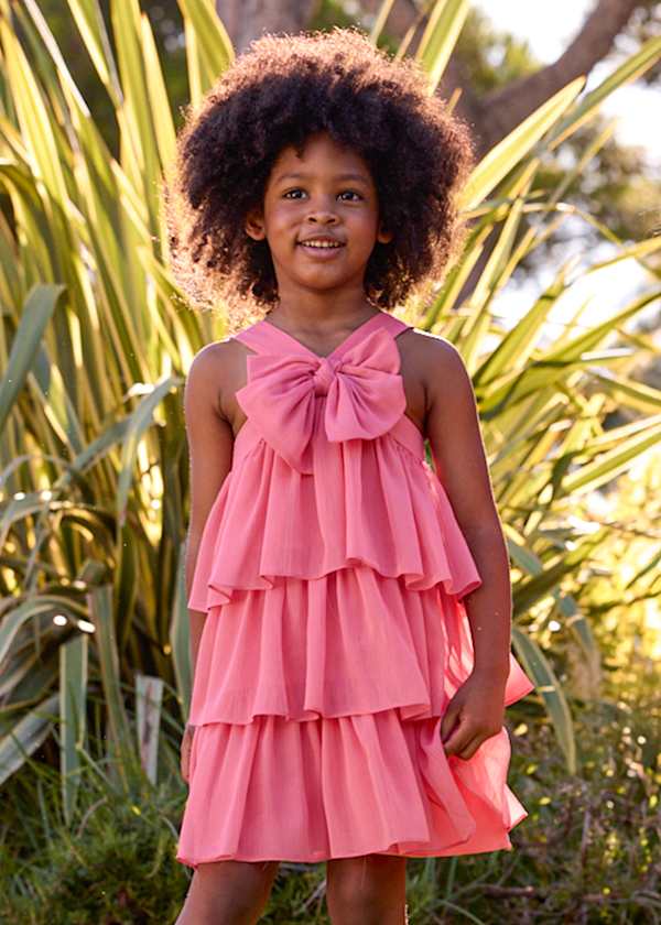 Mayoral Usa Inc Tiered Ruffle Halter Dress in Camellia - Little Miss Muffin Children & Home