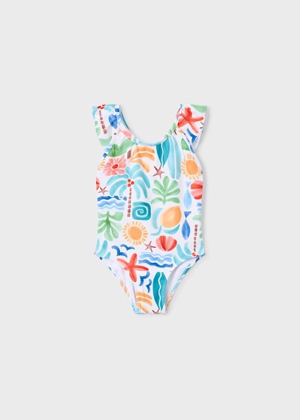 Mayoral Usa Inc Ruffled Printed Swimsuit in Oasis - Little Miss Muffin Children & Home