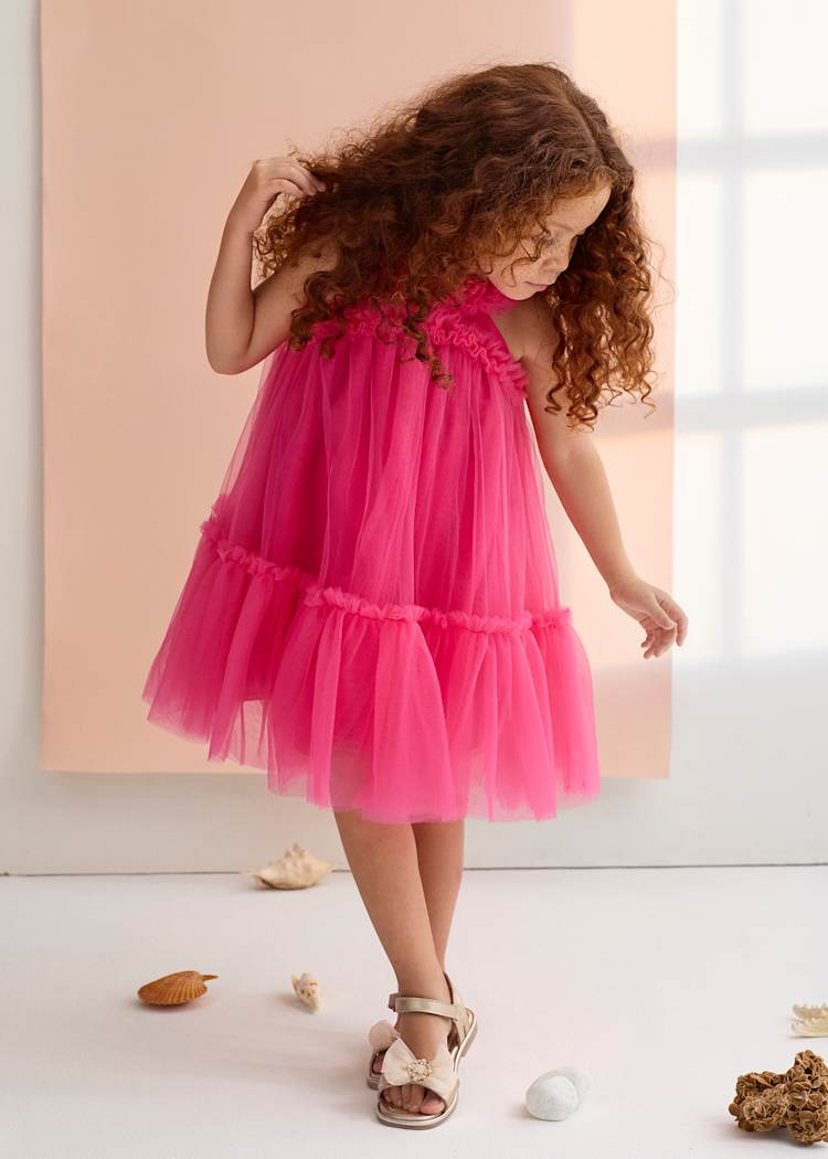 Abel & Lula Ruffled Tiered Tulle Dress - Little Miss Muffin Children & Home