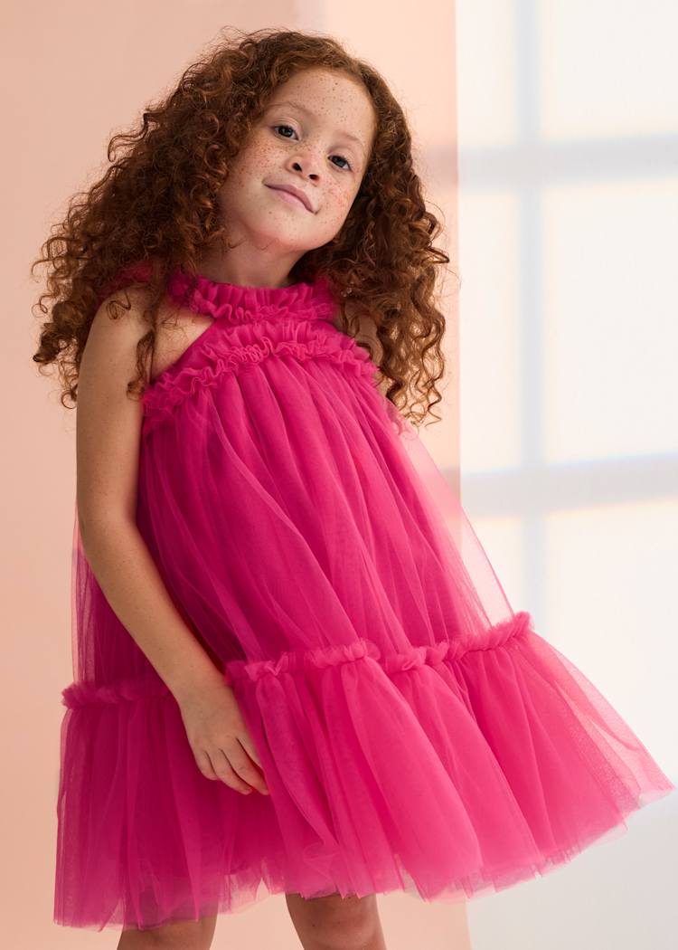Abel & Lula Ruffled Tiered Tulle Dress - Little Miss Muffin Children & Home