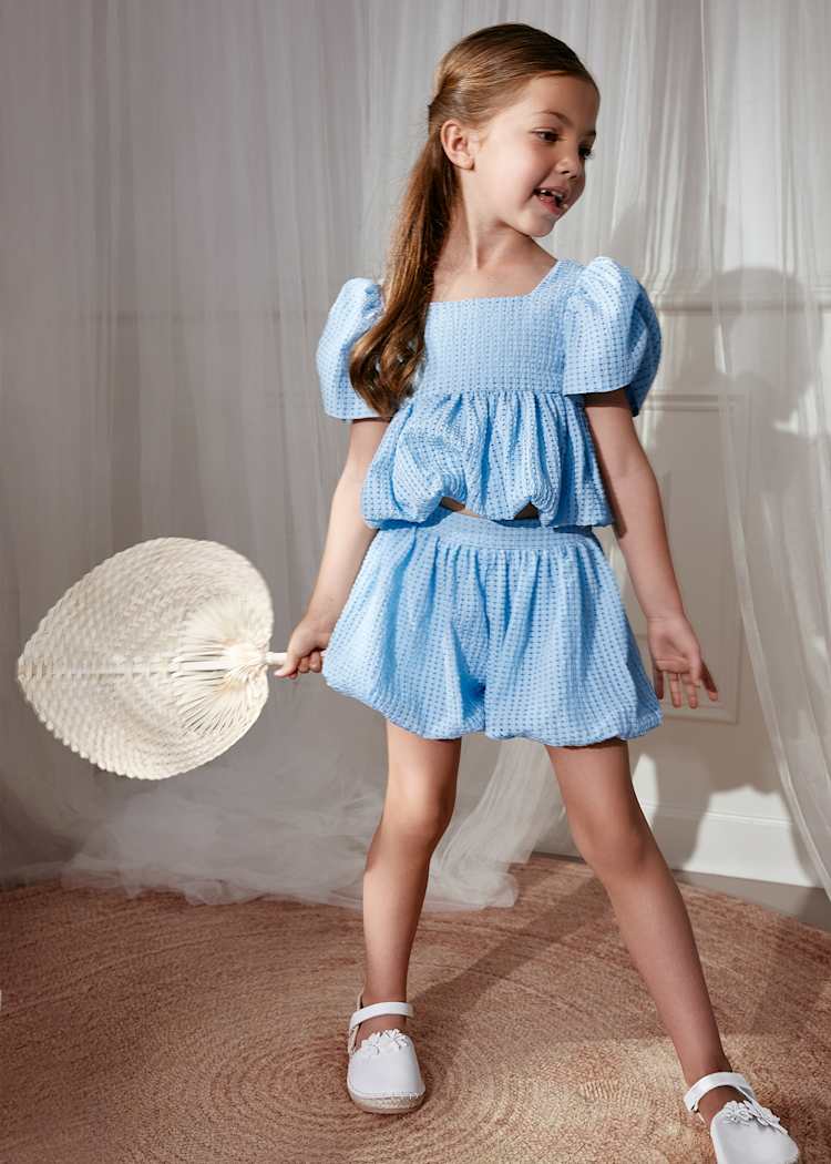 Abel & Lula Bubble Top & Shorts Set - Little Miss Muffin Children & Home