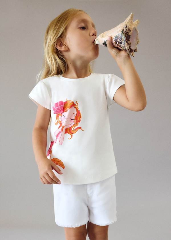 Mayoral Usa Inc Girl's Raw Edge Twill Shorts in White - Little Miss Muffin Children & Home