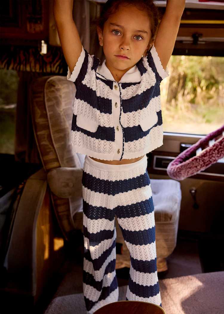 Mayoral Usa Inc Striped Crochet Knit Set - Little Miss Muffin Children & Home