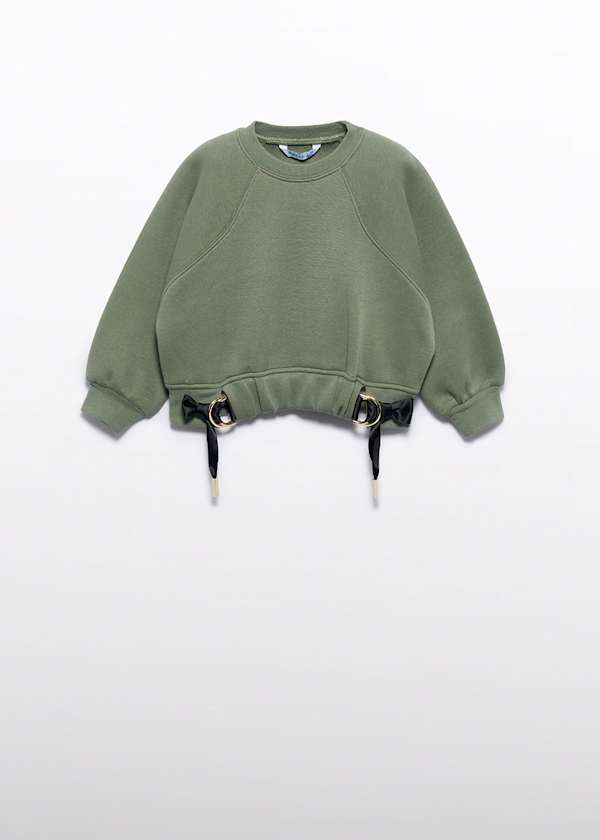Abel & Lula Knit Sweatshirt with Bow Buckle Detail - Little Miss Muffin Children & Home