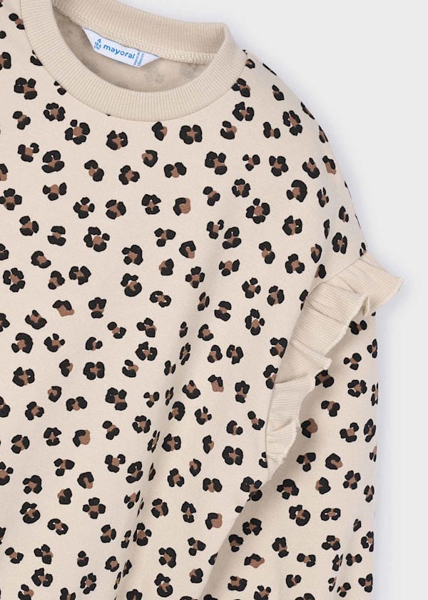Mayoral Usa Inc Leopard Sweatshirt with Ruffle Trim - Little Miss Muffin Children & Home