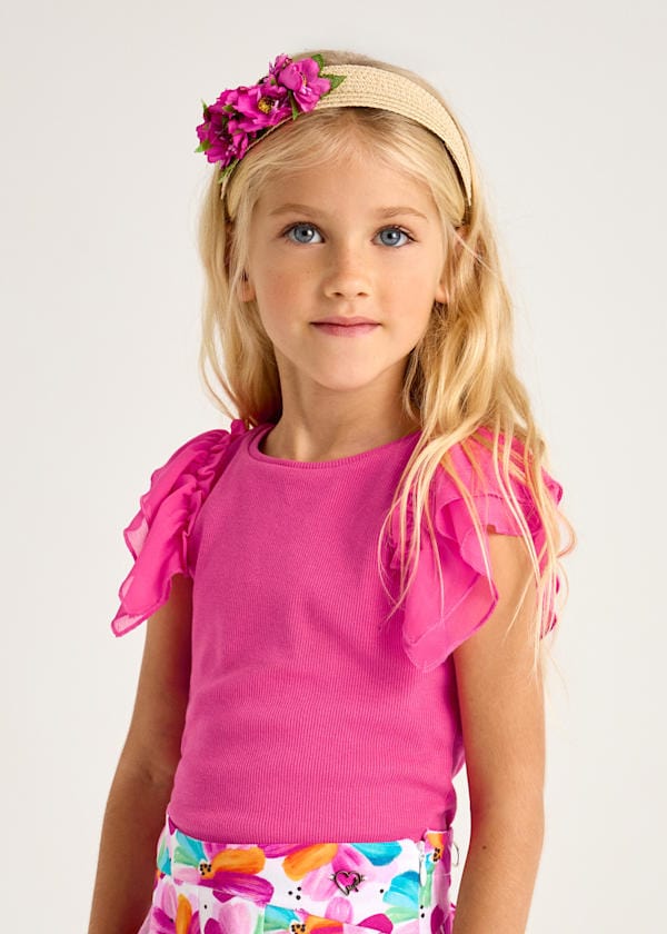 Mayoral Usa Inc Mayoral Ribbed Knit Top with Organza Flutter Sleeves - Little Miss Muffin Children & Home