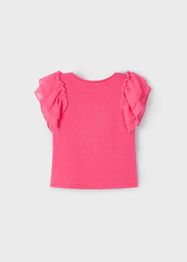 Mayoral Usa Inc Mayoral Ribbed Knit Top with Organza Flutter Sleeves - Little Miss Muffin Children & Home
