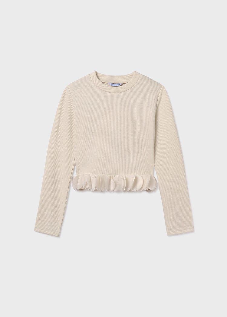 petal trim long sleeve top