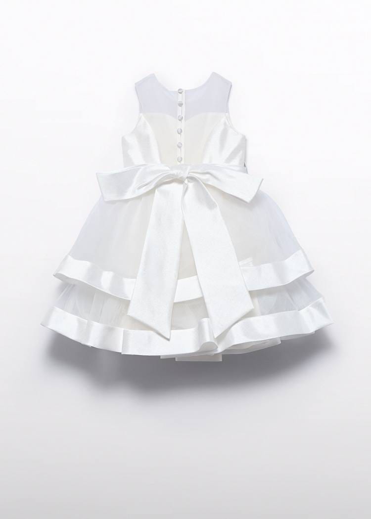 Abel & Lula Abel & Lula Shantung Silk & Tulle Dress with Flower Sash - Little Miss Muffin Children & Home