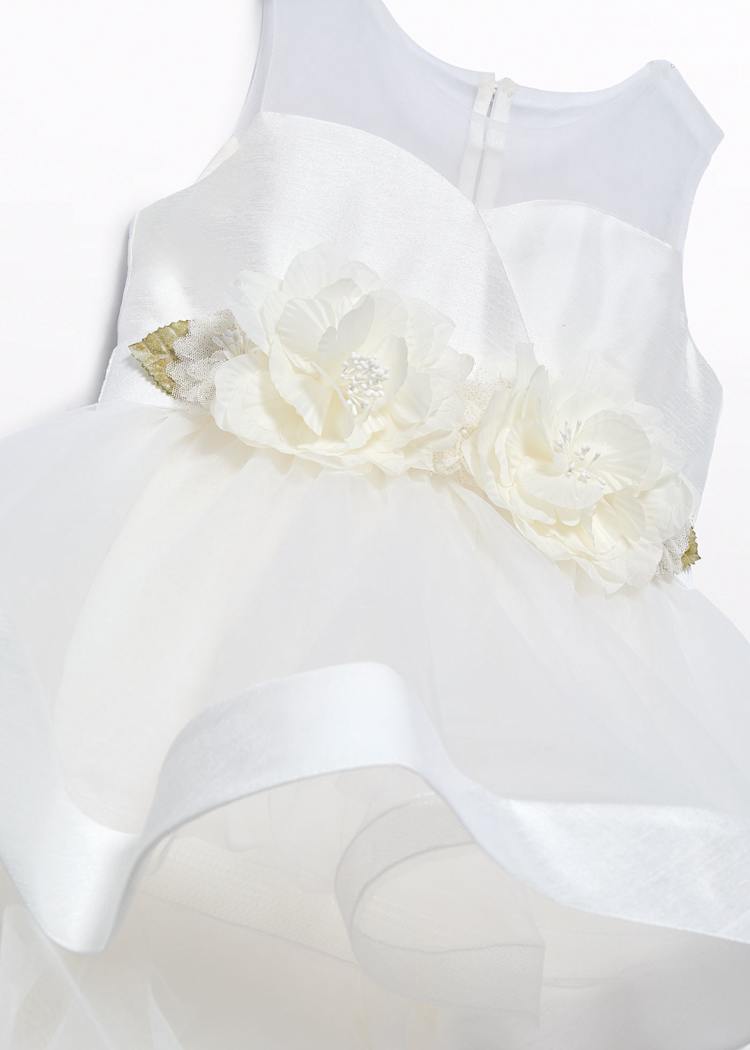 Abel & Lula Abel & Lula Shantung Silk & Tulle Dress with Flower Sash - Little Miss Muffin Children & Home