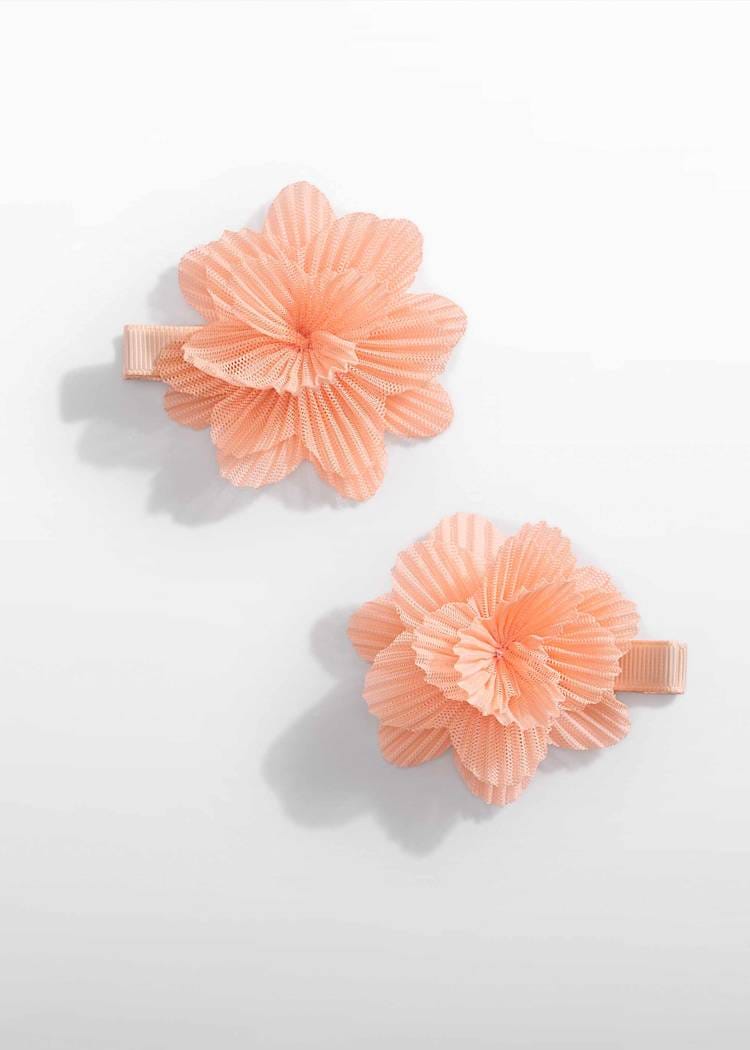 Abel & Lula Tulle Hair Clip Set in Peach - Little Miss Muffin Children & Home