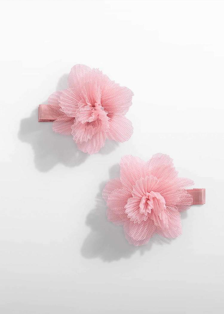 Tulle Hair Clip Set in Pink