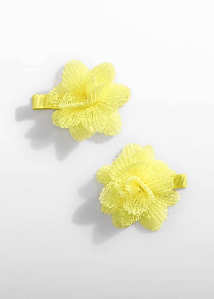 Tulle Hair Clip Set in Yellow