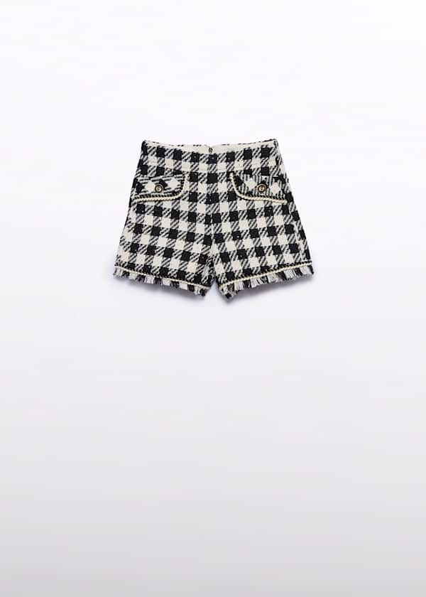 gingham sequin bermuda shorts for girls