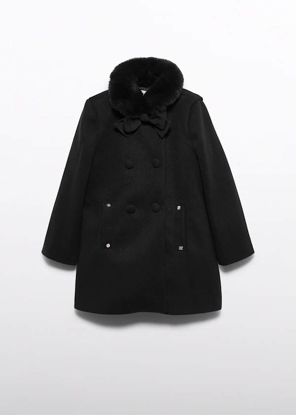 Abel & Lula Double Breasted Wool Coat with Faux Fur Collar - Little Miss Muffin Children & Home