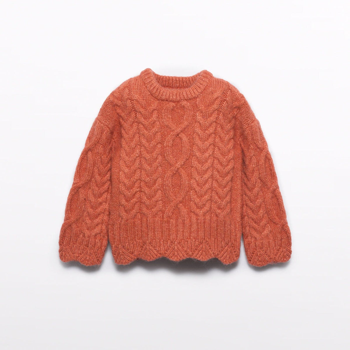 Abel & Lula Abel & Lula Cable Knit Sweater in Orange - Little Miss Muffin Children & Home