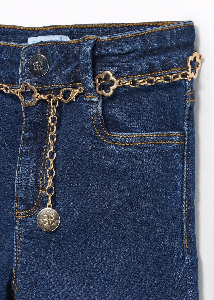 Abel & Lula Abel & Lula Flared Jeans with Chain Belt - Little Miss Muffin Children & Home