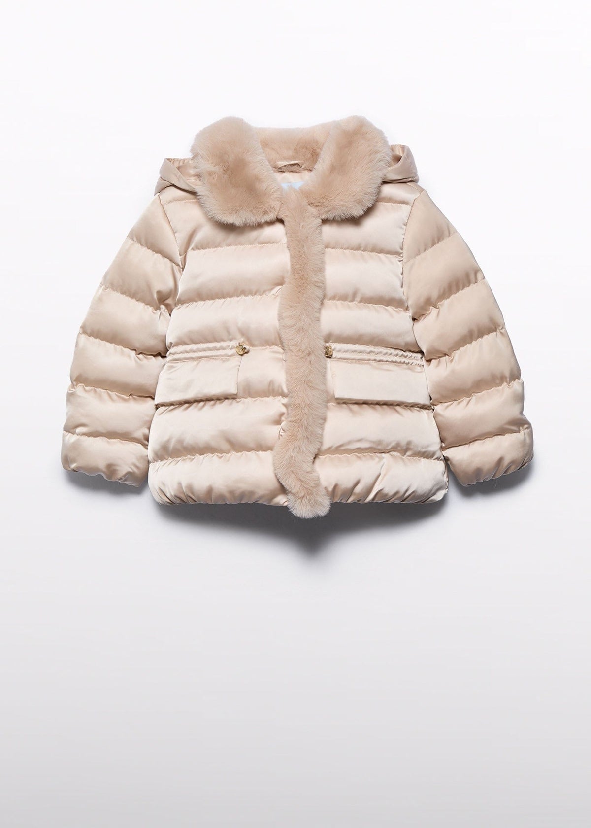 Abel & Lula Abel & Lula Quilted Satin Coat with Faux Fur Collar - Little Miss Muffin Children & Home