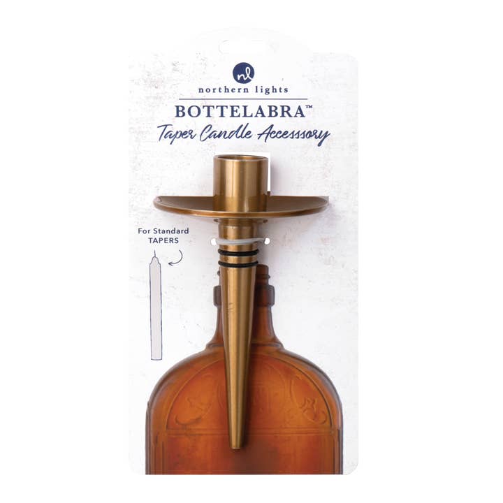 gold wine bottle candle holder