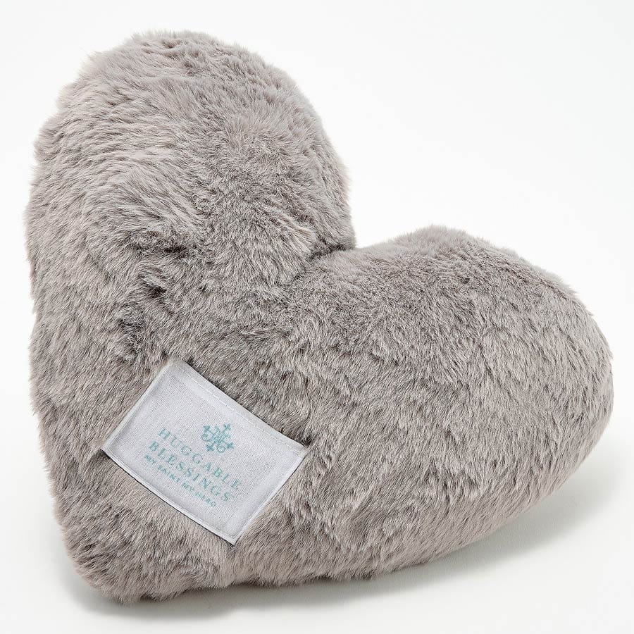 My Saint My Hero Huggable Prayer Pillow, Gray Heart - Little Miss Muffin Children & Home