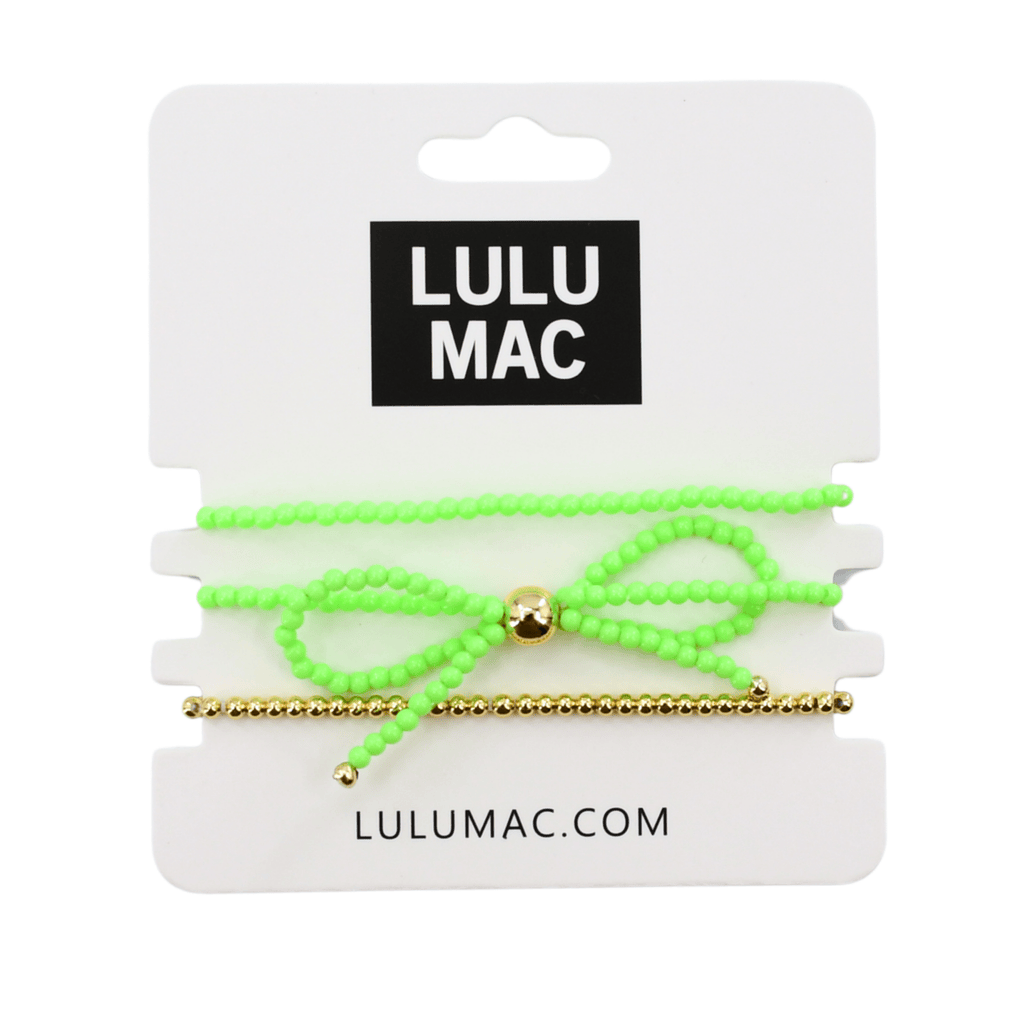 Lime Stackable Beaded Bracelets by Girlie Girl Originals