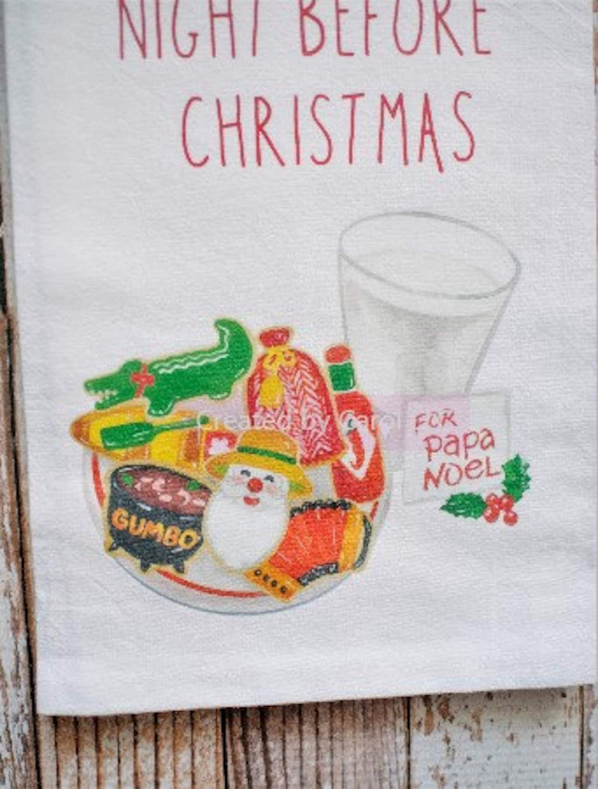 Created by Carol NOLA Night Before Christmas Cookies & Milk Towel - Little Miss Muffin Children & Home