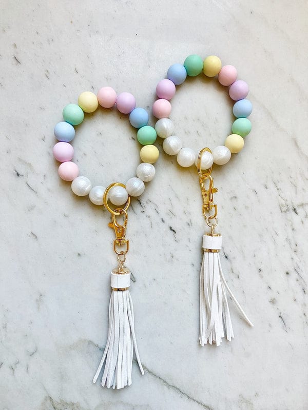 Lanyard Lovebirds Lanyard Lovebirds O Wristband Keychain White Tassel - Little Miss Muffin Children & Home