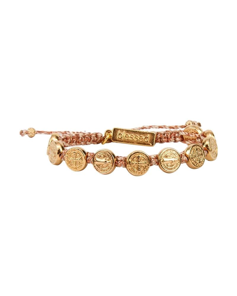 My Saint My Hero My Saint My Hero Benedictine Blessing Bracelet Rose Gold Medals - Little Miss Muffin Children & Home