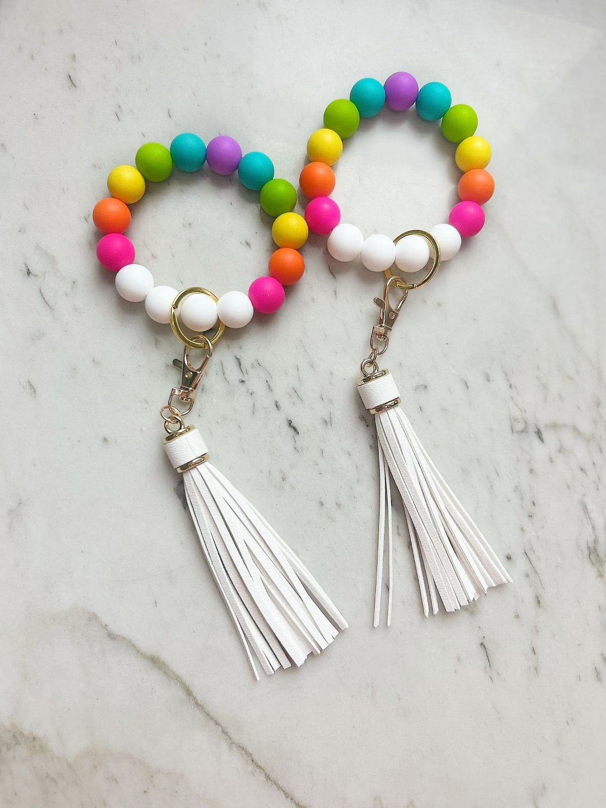 Lanyard Lovebirds Lanyard Lovebirds O Wristband Keychain White Tassel - Little Miss Muffin Children & Home