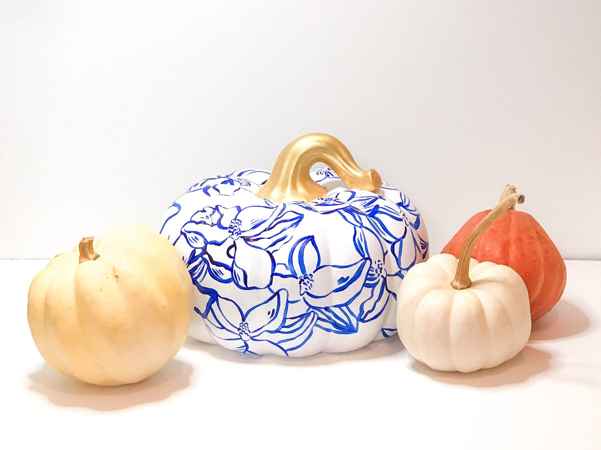 Jessica Reynolds Art Large Blue Magnolia Pumpkin - Little Miss Muffin Children & Home
