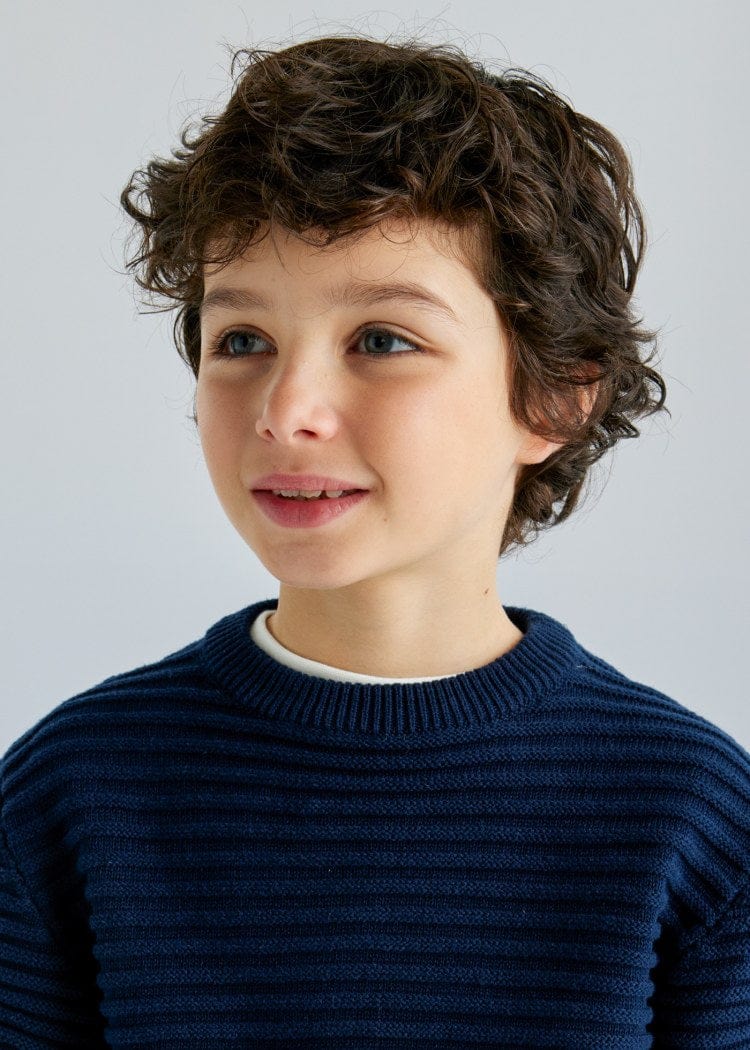 Mayoral Usa Inc Mayoral Jacquard Sweater in Navy for Boys - Little Miss Muffin Children & Home