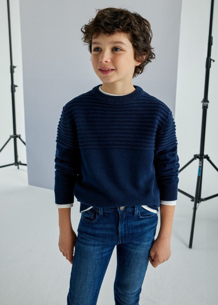 Mayoral Usa Inc Mayoral Jacquard Sweater in Navy for Boys - Little Miss Muffin Children & Home