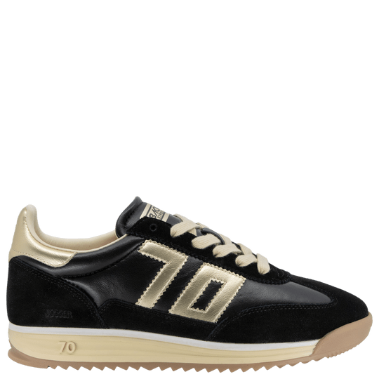 black and gold lace up sneaker