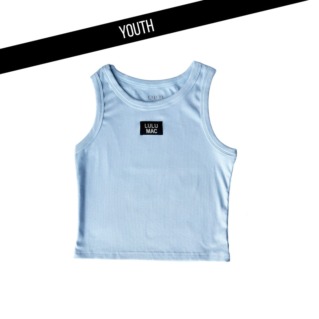 Light Blue Kids Solid Tank