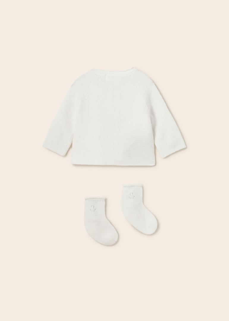 Mayoral Usa Inc Mayoral Knit Cardigan with Socks for Bow Detail - Little Miss Muffin Children & Home
