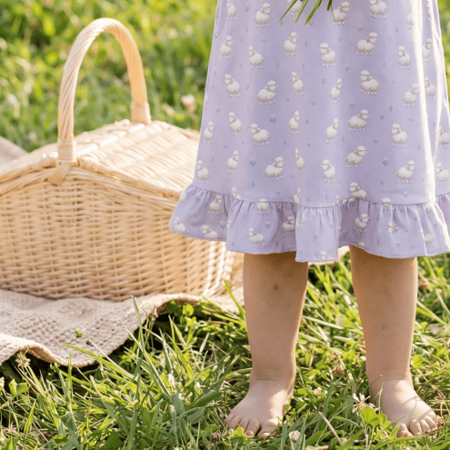 Sweet Bamboo Little Sheep Long Sleeve Boho Dress - Little Miss Muffin Children & Home