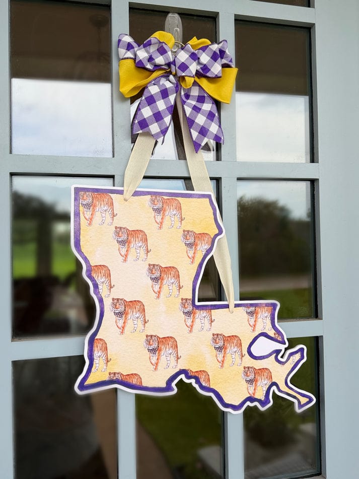 lsu tiger print door hanger