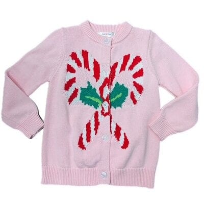 pink cardigan with candy canes