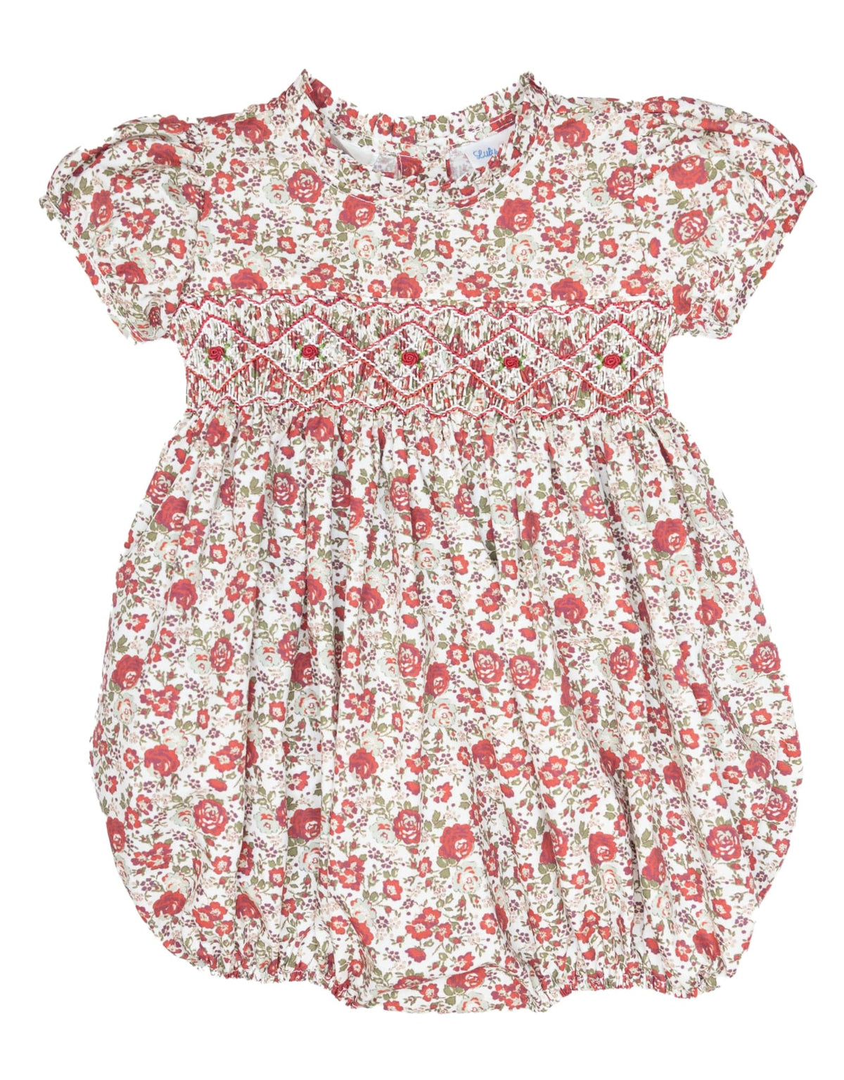 Lulu Bebe Lulu Bebe Vintage Rose Floral Smocked Rosie Bubble - Little Miss Muffin Children & Home