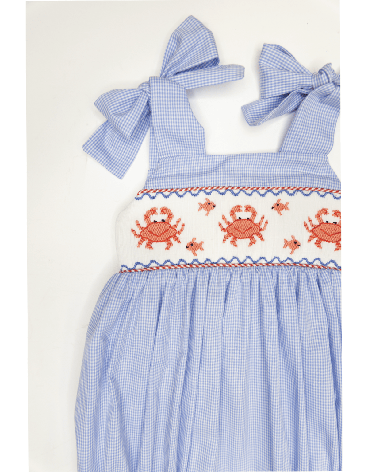Lulu Bebe Lulu Bebe Crab Smocked Gigi Bubble - Little Miss Muffin Children & Home