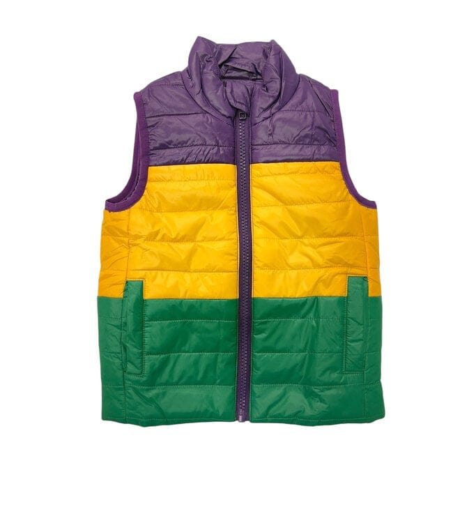Lulu Bebe Mardi Gras Quilted Vest for Kids - Little Miss Muffin Children & Home